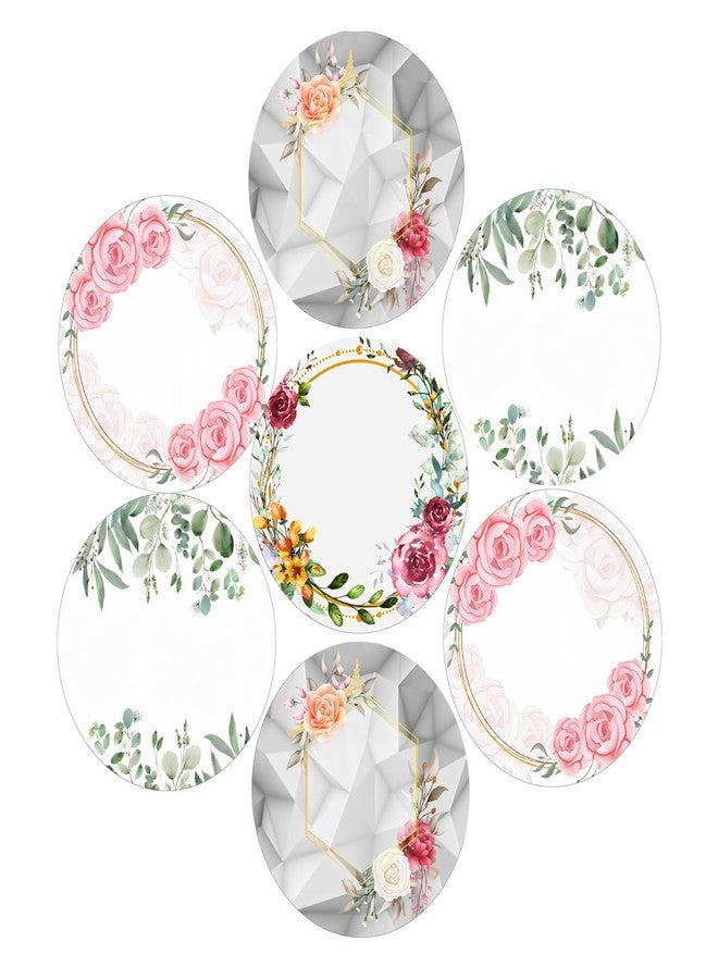 SLGIFT Vinyl Round Floral Theme Sticker, Self-Adhesive Vinyl Stickers, 40 Pieces, 2 x 2 Inches Round Sticker, 4 Unique Designs, R160 - Image 1